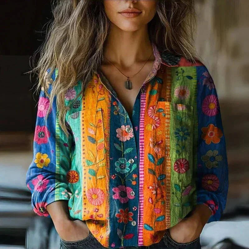 Ava | Vintage Printed Blouse