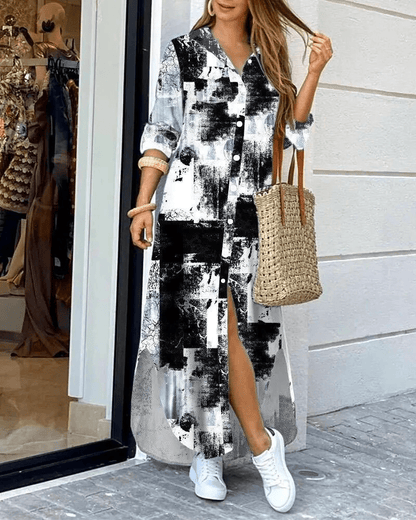 Hana | Long Sleeve Print Dress