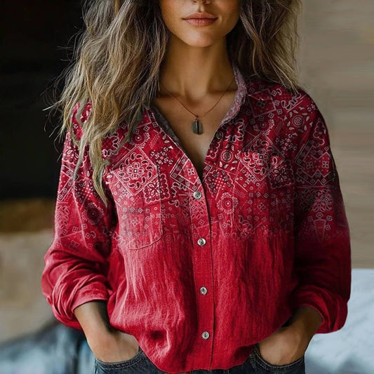 Ava | Vintage Printed Blouse