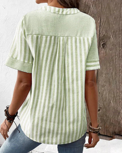 Talia | Soft Striped Blouse