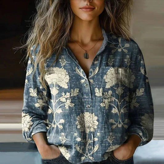 Ava | Vintage Printed Blouse