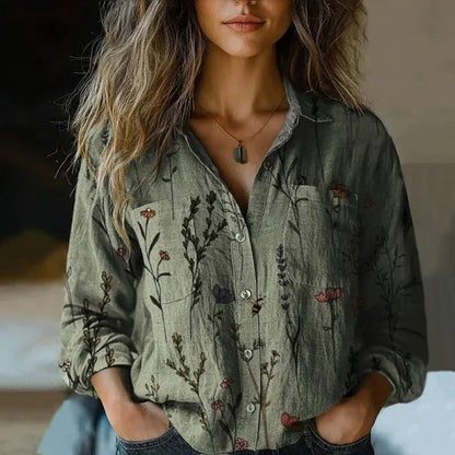 Ava | Vintage Printed Blouse