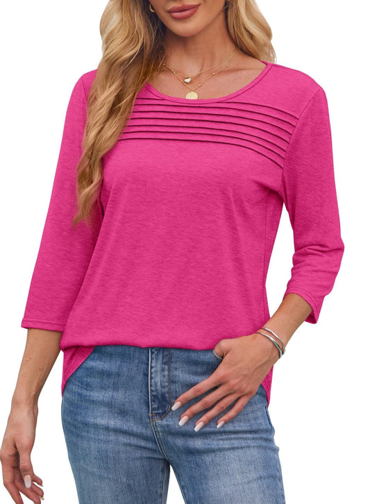 Tiare | Pleated 3/4 Sleeve Top