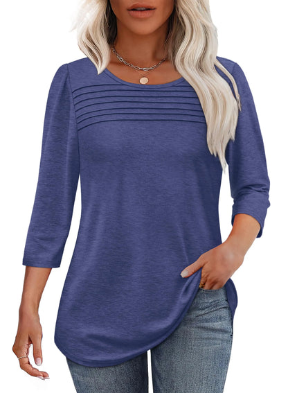 Tiare | Pleated 3/4 Sleeve Top