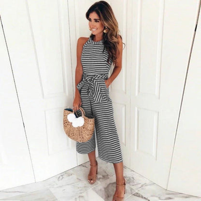 Nolani | Striped Elegance Jumpsuit