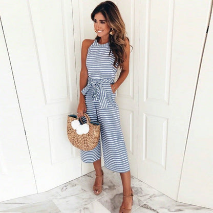 Nolani | Striped Elegance Jumpsuit