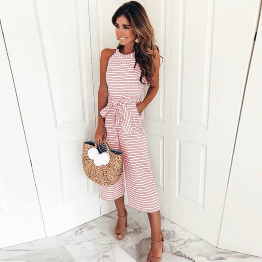 Nolani | Striped Elegance Jumpsuit