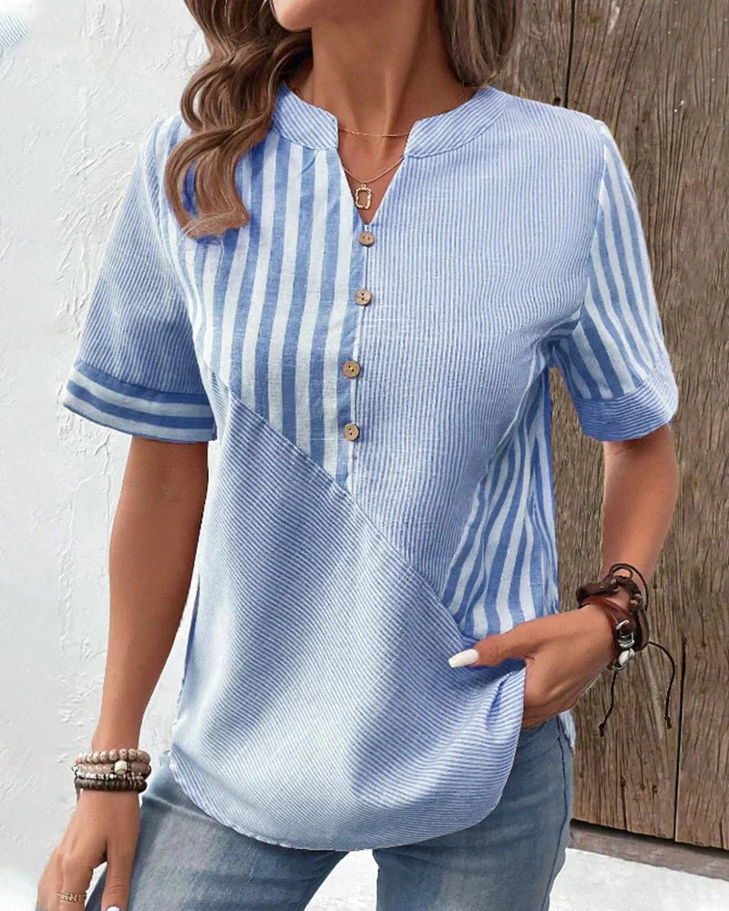 Talia | Soft Striped Blouse