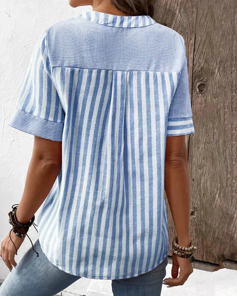 Talia | Soft Striped Blouse