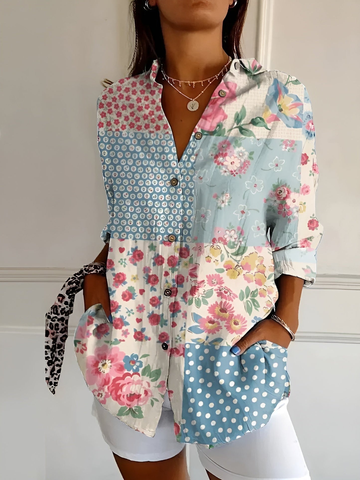 Elirah | Floral Wave Cotton Blouse