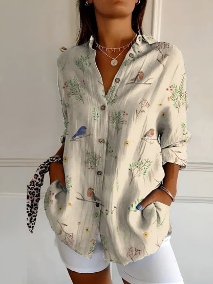 Elirah | Floral Wave Cotton Blouse
