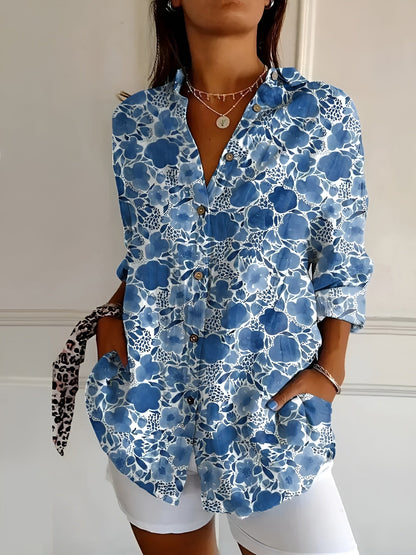 Elirah | Floral Wave Cotton Blouse