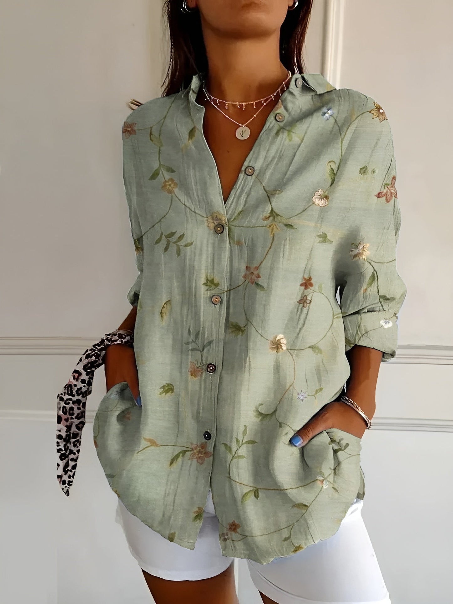 Elirah | Floral Wave Cotton Blouse